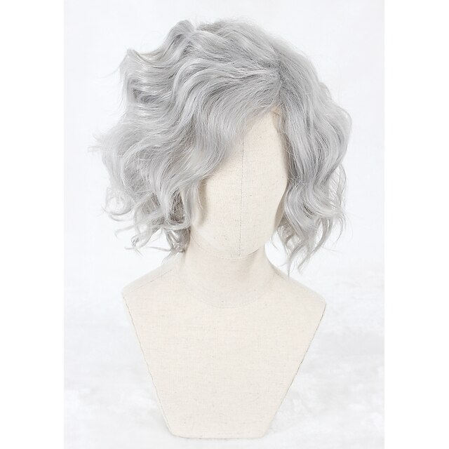  perruque synthétique perruque grise courte cheveux synthétiques gris perruque halloween femme grise