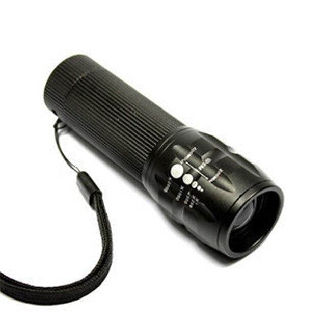  Waterproof Aluminum Alloy Long-Range Flashlight LED Flashlight Telescopic Focus 3-Speed Lantern Flashlight AAA Battery