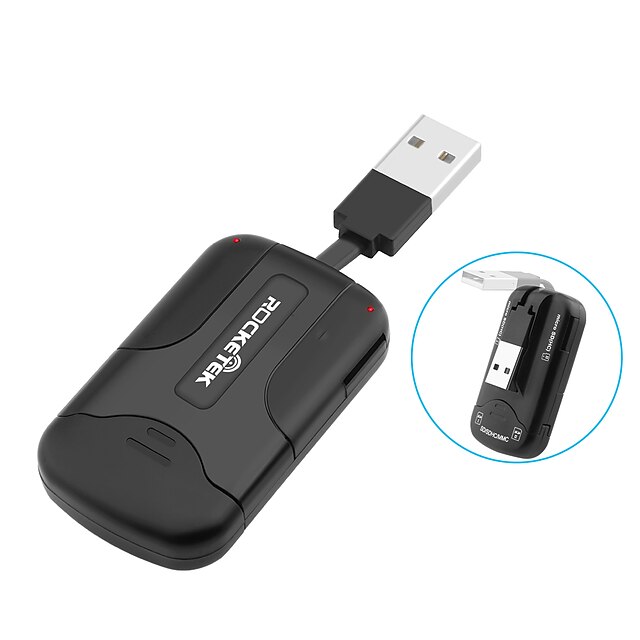  Rocketek USB 2.0 Micro SD Card Reader same time read 2 Multi-function Mini SD SDHC/SDXC Memory Card USB Adapter for Computer CR14U2