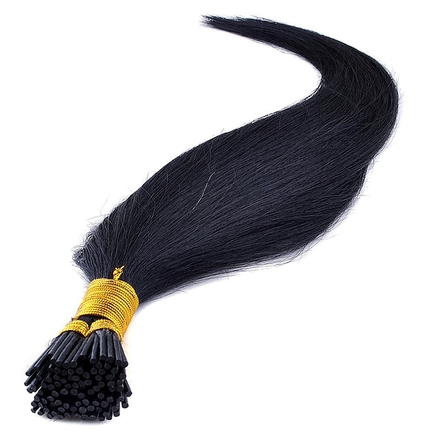  Febay フュージョン／Ｉチップ 人間の髪の拡張機能 クラシック 人毛 人毛エクステンション 1バンドル 女性用 ブラック