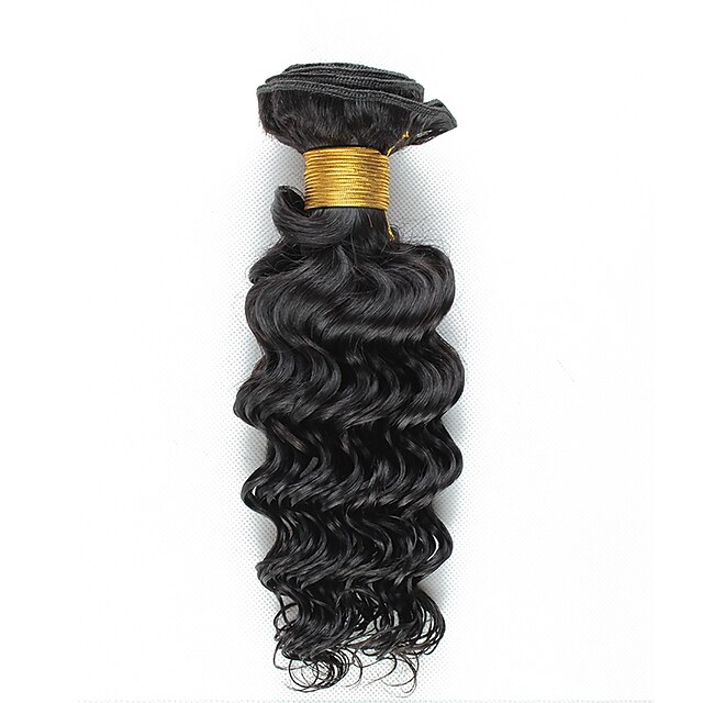  1 Bundle Brazilian Hair Curly Deep Wave Curly Weave Virgin Human Hair Natural Color Hair Weaves / Hair Bulk 8-26 inch Human Hair Weaves Human Hair Extensions