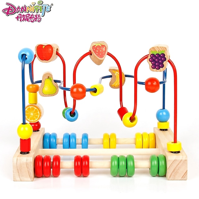  Danniqite Building Blocks Toy Abacus Pretend Play Large Size Education Wooden Kid's Baby Boys' Girls' Toy Gift