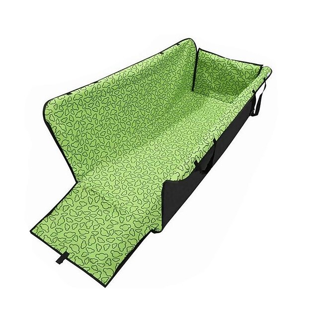  Cat Dog Car Seat Cover Waterproof Portable Foldable Geometric Fabric Green