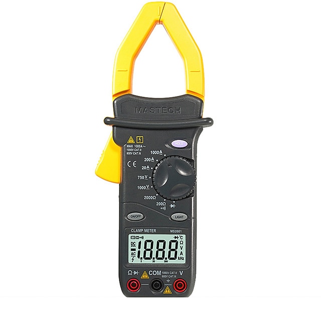  Mastech-ms2001-2000 1000 Amp Current Digital Pincers Multimeter With Background Light And Resistance Test -phi 42mm Jaw