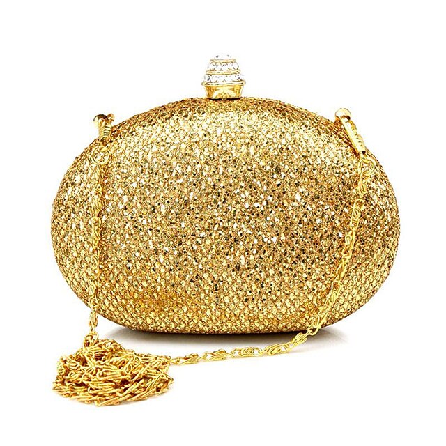  Mulheres Pedrarias / Lantejoulas Outros Tipos de Couro Bolsa de Mão Dourado / Prata