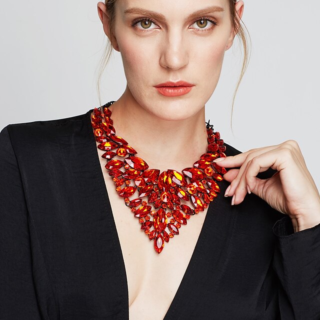 Noble Women Fashion Statement Jewelry Graceful Charm  Choker Chunky Bib Necklace 
