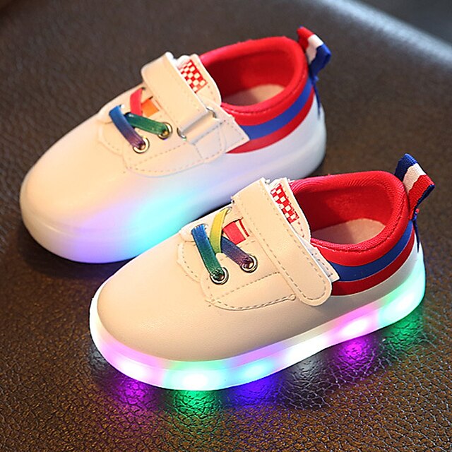  Boys' Shoes TPU Leather Spring Summer Fall Light Up Shoes Sneakers Walking Shoes LED For Casual Outdoor Black Red Green