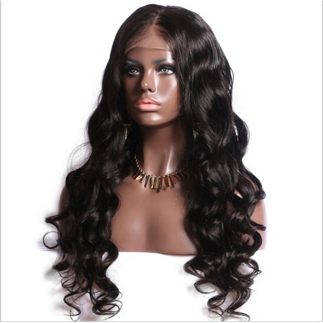  Human Hair Full Lace Wig Wavy 130% Density 100% Hand Tied African American Wig Natural Hairline Short Medium Long Women's Human Hair Lace