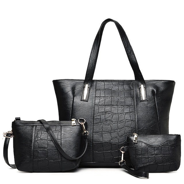  Women's Bags PU(Polyurethane) Bag Set Zipper for Office & Career Black / Blue / Red / Gray / Bag Sets