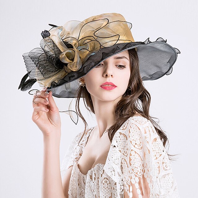  Feather / Silk / Organza Kentucky Derby Hat / Fascinators / Hats with 1 Piece Wedding / Outdoor / Special Occasion Headpiece