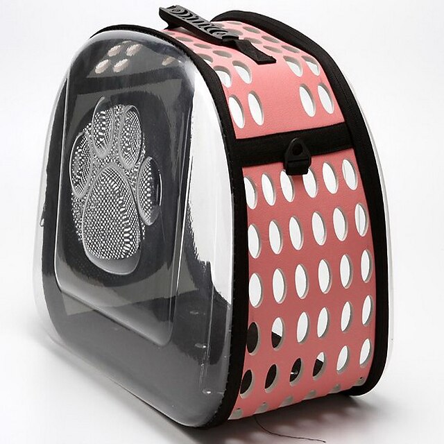  ネコ 犬 キャリーバッグ 携帯用 高通気性 折り畳み可 ペット用 シリコーン プラスチック フットプリント / 足 ブラック ピンク グレー
