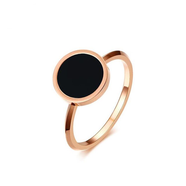  Women's Ring Rose Gold Rose Gold Titanium Steel Round Elegant Simple Style Wedding Anniversary Jewelry / Daily / Engagement