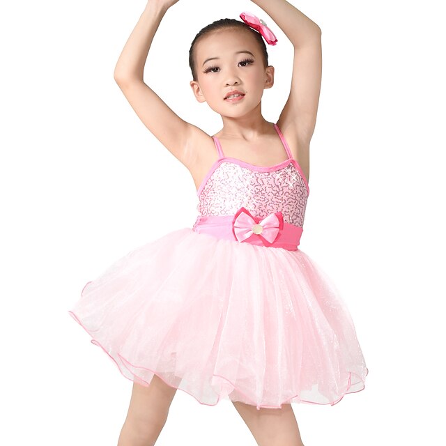  Kids' Dancewear Ballet Bow(s) Training Sleeveless Natural Spandex Tulle / Performance / Ballroom