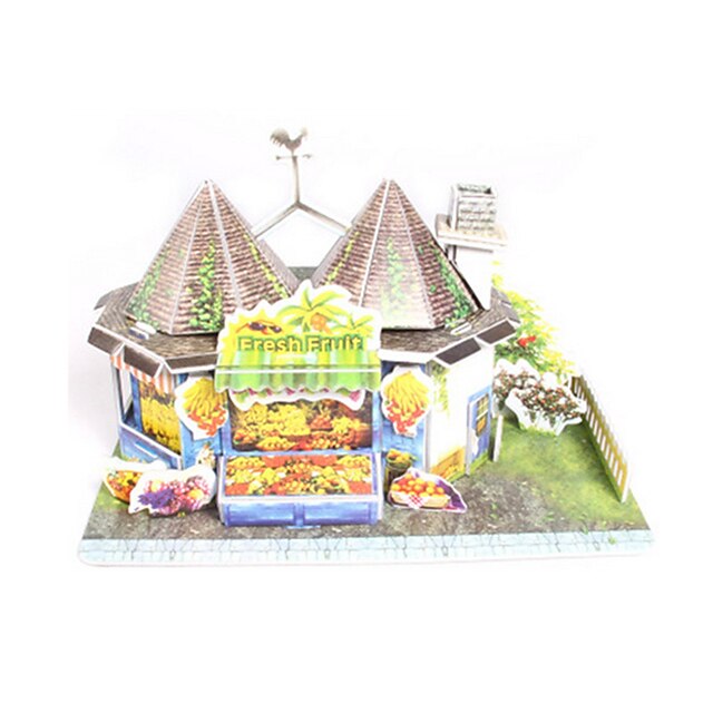  Puzzle 3D Puzzle Modellino di carta Casa Frutta Fai da te Carta di alta qualità Classico Per bambini Unisex Da ragazzo Da ragazza Giocattoli Regalo