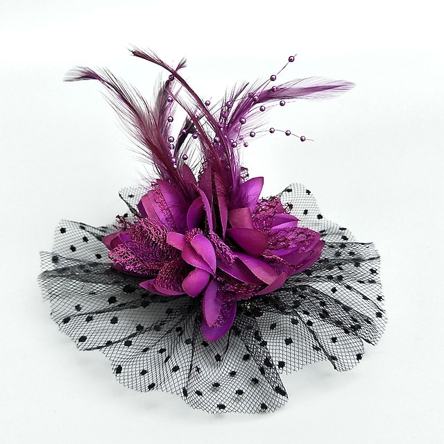  Net fascinators kentucky derby chapéu/chapéu com floral 1 peça casamento/ocasião especial/festa/noite headpiece