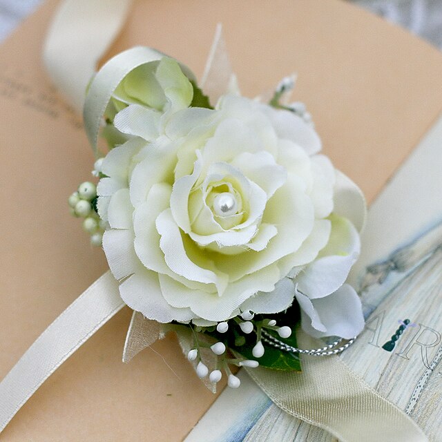  Bouquet sposa Braccialetto floreale Matrimonio Chiffon / Seta / Raso 5 cm ca. Natale