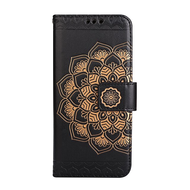  Capinha Para Samsung Galaxy S8 Plus / S8 / S7 edge Carteira / Porta-Cartão / Flip Capa Proteção Completa Mandala / Flor Rígida PU Leather