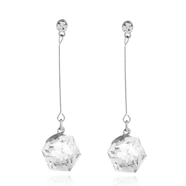  Women's Crystal Drop Earrings Dangling Earrings Jewelry White For Dailywear Casual Stage