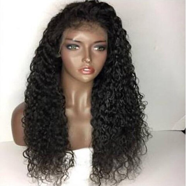  Remy Human Hair Glueless Lace Front Lace Front Wig style Brazilian Hair Curly Wig 130% 150% Density with Baby Hair Natural Hairline African American Wig 100% Hand Tied Women's Short Medium Length Long