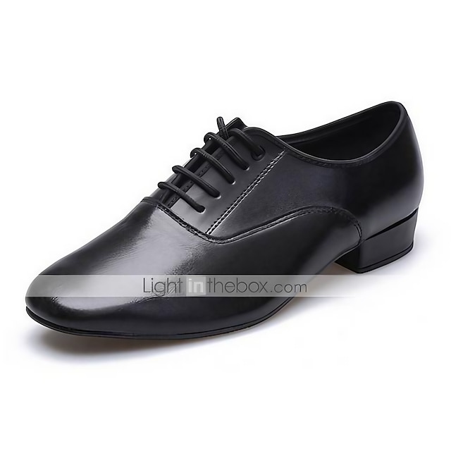  Bărbați Pantofi Dans Latin Sandale Adidași Toc Jos Piele Flori Negru / Profesional