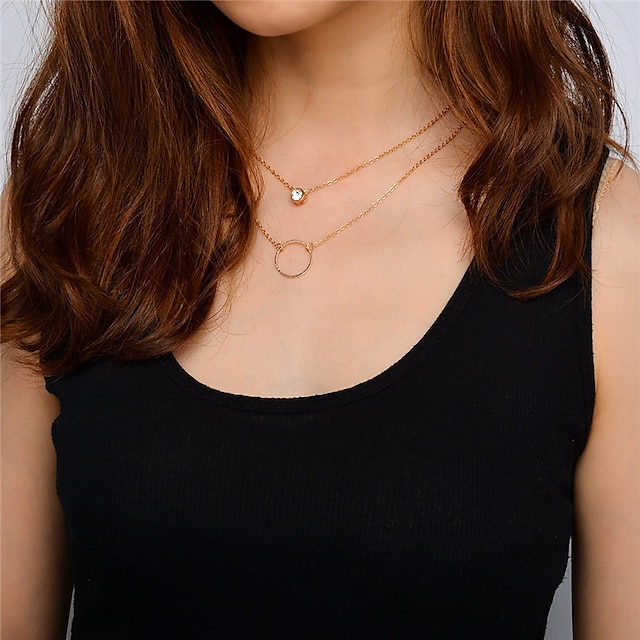  Women's Choker Necklace Pendant Necklace Chain Necklace Dangling Simple Style Fashion Euramerican Rhinestone Earrings Jewelry Gold / Silver For Daily Casual Outdoor clothing Going out Casual / Daily