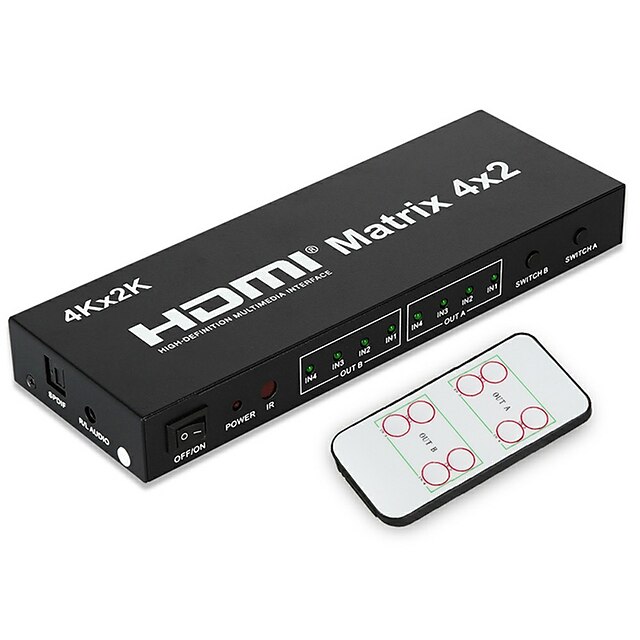  HDMX4x2 8 HDMI 1.4 HDMI 1.4 / 3,5 mm-es audio jack Mama - Mama 4K*2K 4.0 Gbps