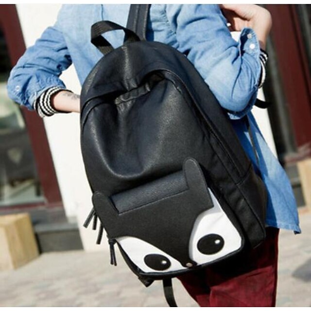 Women's Bags leatherette / PU(Polyurethane) Backpack Zipper Geometric Brown / Black