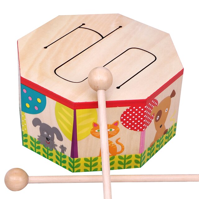  AOERFU Byggeklodser Trommesæt Pædagogisk legetøj Musik Instrumenter Trommesæt Træ for Børne