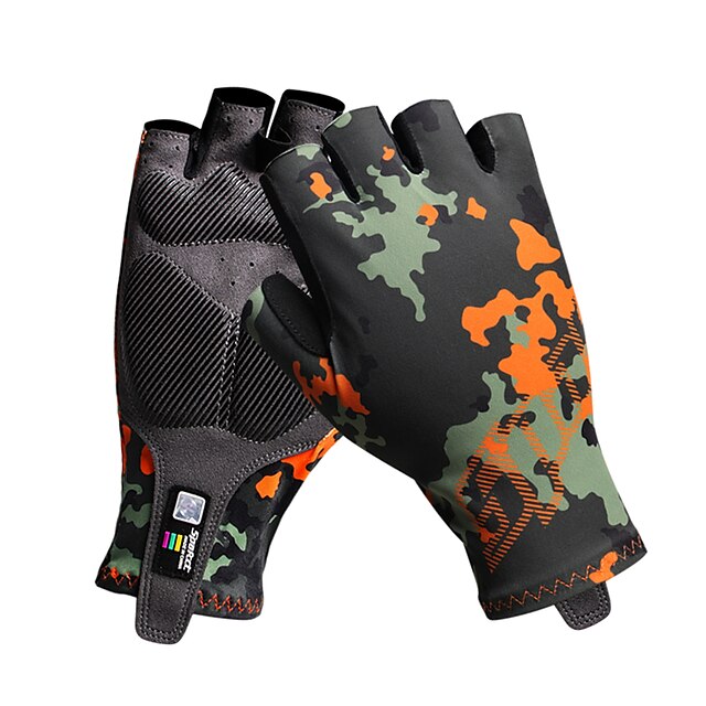  Bike Gloves / Cycling Gloves Mountain Bike MTB Breathable Anti-Slip Sweat-wicking Protective Fingerless Gloves Half Finger Sports Gloves Camouflage for Adults' Outdoor