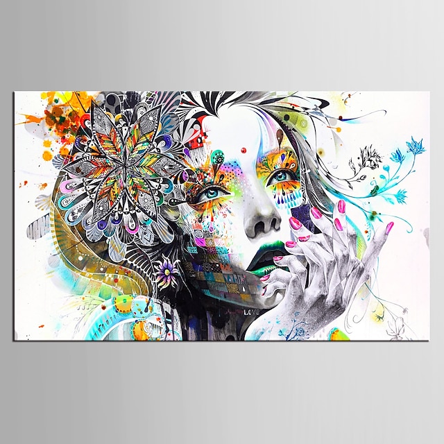  perete artă pânză imprimeuri pictură lucrări de artă imagine oameni femeie floare decor acasă decor cadru întins / laminat