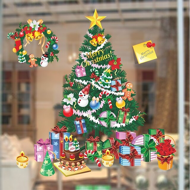  Window Film & Stickers Decoration Christmas Trees / Leaves PVC / Vinyl Window Sticker