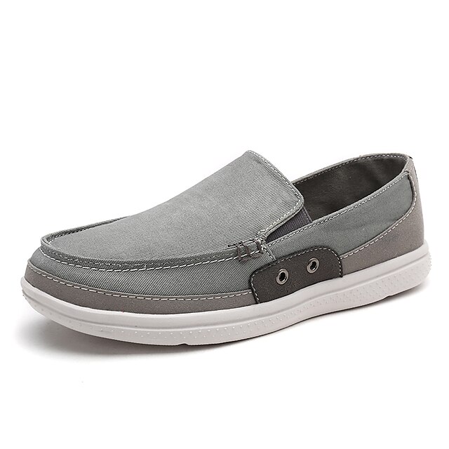  Men's Shoes Linen Summer Fall Comfort Loafers & Slip-Ons Split Joint for Casual Gray Green Blue