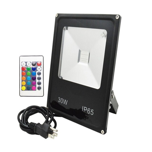  1pc 30 W LED Floodlight Waterproof / Remote Controlled / Dimmable RGB 85-265 V Outdoor Lighting / Courtyard / Garden 1 LED Beads
