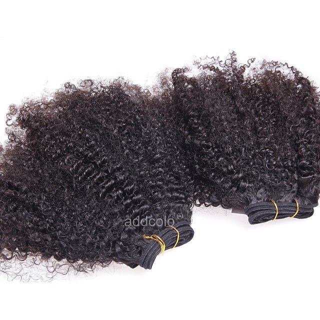 Brasiliansk hår Afro Kinky Curly Ekte hår Menneskehår Vevet Hårvever med menneskehår Hairextensions med menneskehår / Kort