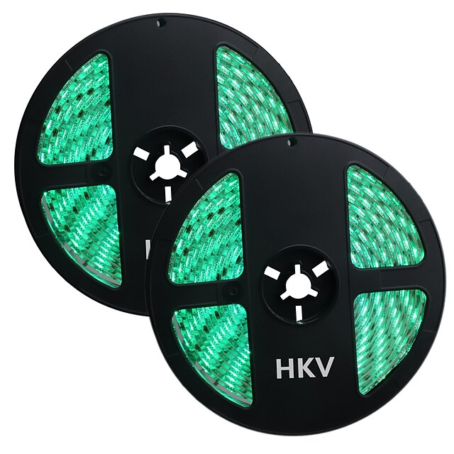  HKV 10m Flexible LED Light Strips 300 LEDs 5050 SMD Red / Yellow / Green Waterproof / Cuttable / Linkable 12 V / IP65 / Self-adhesive
