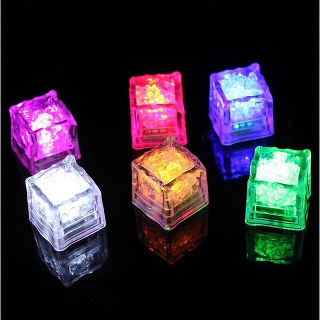  Diamond Ice Cube Shaped Colorful LED Light (12-Pack)