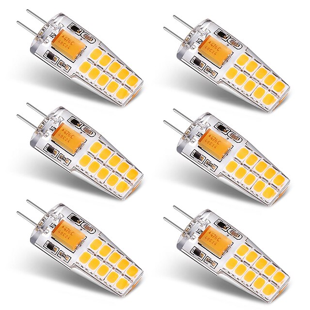  BRELONG® 6pcs 3 W LED Bi-pin Lights 300 lm G4 T 20 LED Beads SMD 2835 Warm White White 12 V / 6 pcs