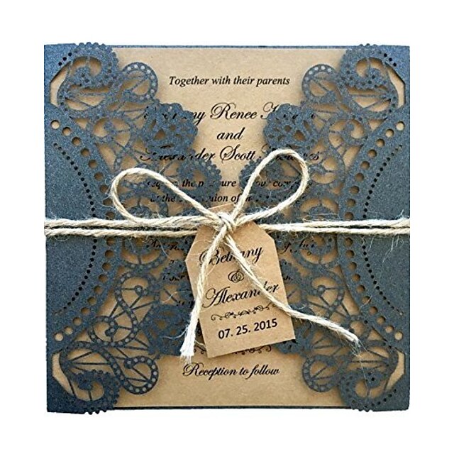  Dobra-Portão Convites de casamento 50 - Cartões de convite / Amostra de convite / Cartões para o Dia das Mães Estilo vintage Papel com Relevo