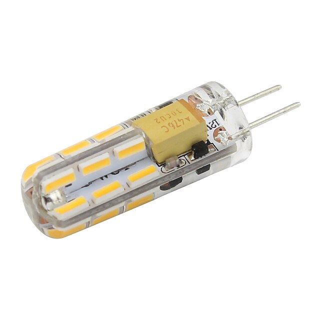  1W G4 LED Bi-pin Lights T 24 leds SMD 4014 Warm White Cold White 90lm 2800-3500;5000-6500K AC/DC 12V 