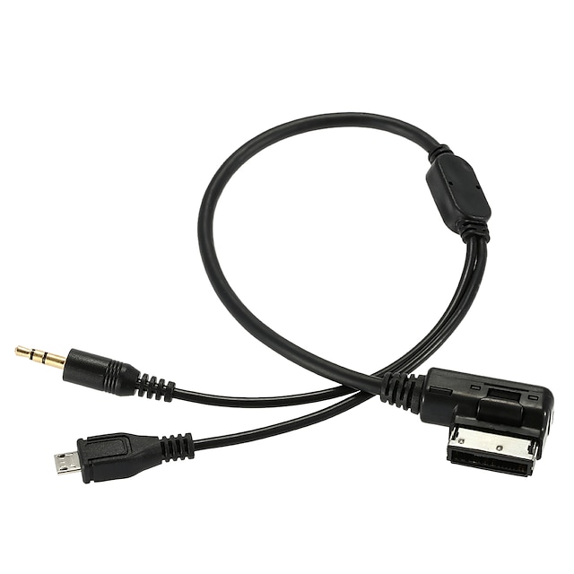  Kkmoon 3.5mm mini jack aux mp3 kabel usb adapter musikk ami mmi grensesnitt for audi a3 a4 a5 a6 tt for vw jetta gti passat cc touareg