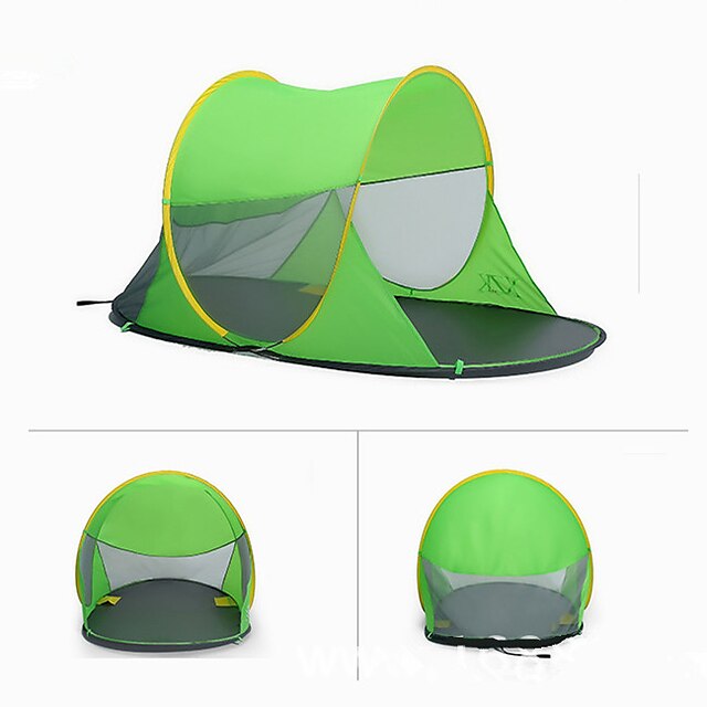  3 person Pop up tent Outdoor Rain Waterproof Dust Proof Single Layered Camping Tent 1000-1500 mm for Camping / Hiking Terylene