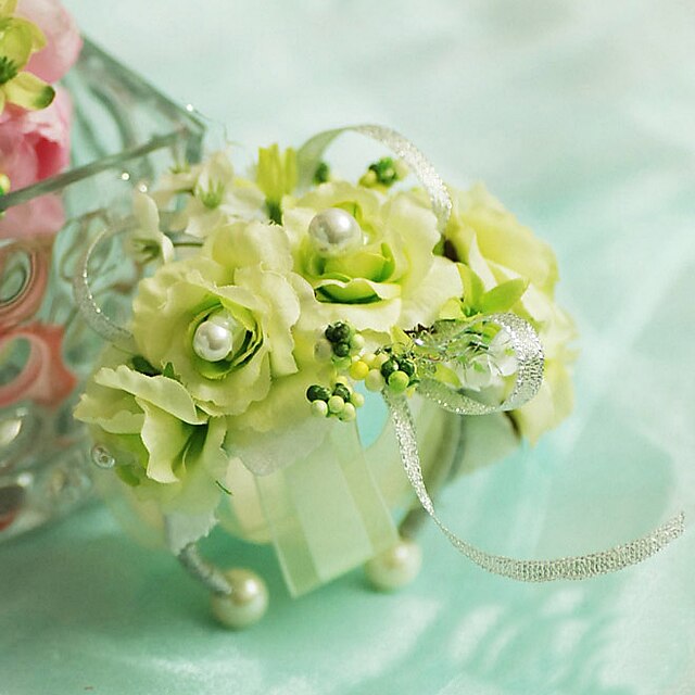  Esküvői virágok Virágcsokrok csuklóra Esküvő Sifon Selyem Pamut Szatén 3,94