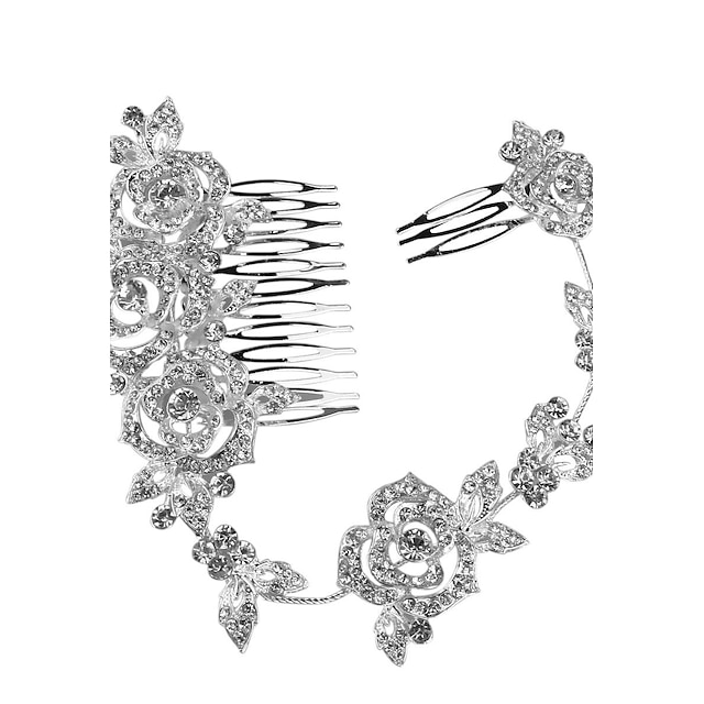  Krystal Tiaras / Pandebånd / Hair Combs med Blomster 1pc Bryllup / Speciel Lejlighed / Jubilæum Medaljon