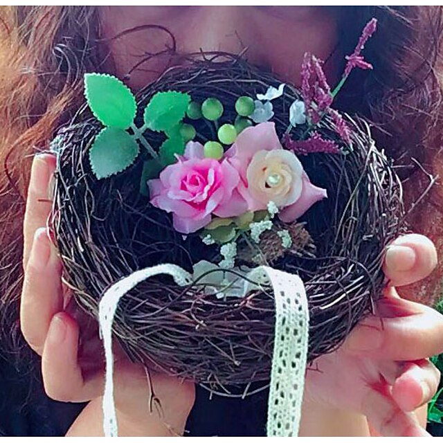  Lace / Flower Rattan Ring Pillow Garden Theme / Floral Theme / Fairytale Theme