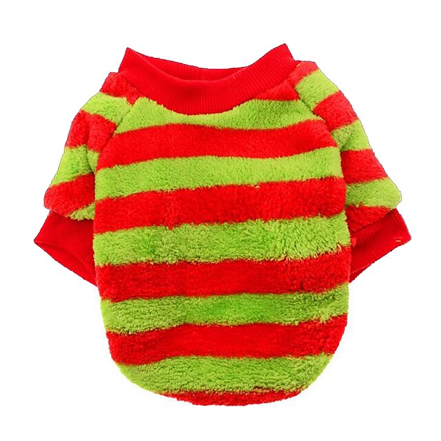  Dog Hoodie Dog Clothes Stripe Red / Blue / Pink Plush Fabric Costume For Pets Men's / Women's Casual / Daily