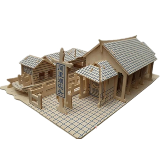  3D Puzzle Jigsaw Puzzle Model Building Kit Famous buildings Chinese Architecture DIY Simulation Wooden Classic Chinese Style Unisex Toy Gift / Wooden Model