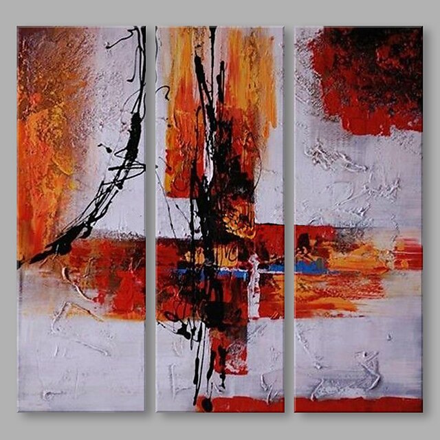  Oil Painting Hand Painted - Abstract Artistic Stretched Canvas / Three Panels