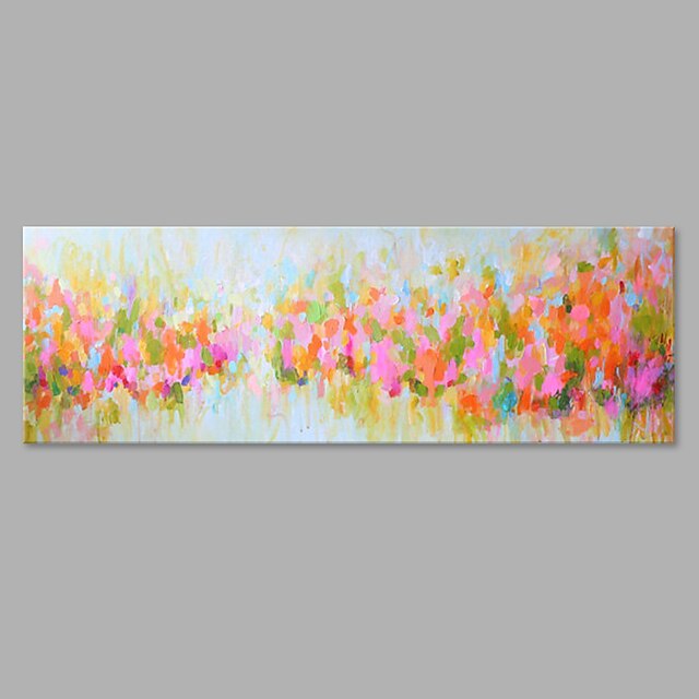  Hang-pictate pictură în ulei Pictat manual - Floral / Botanic Artistic pânză / Stretched Canvas