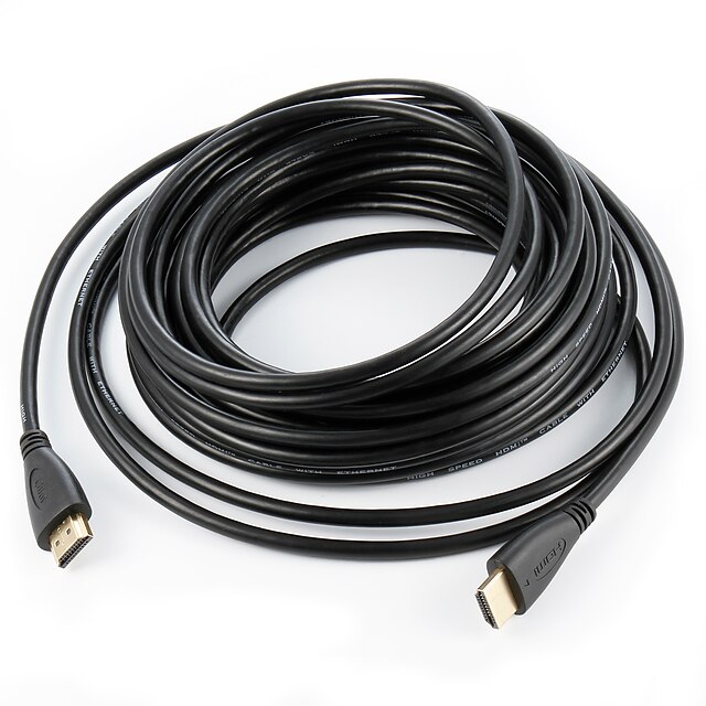  Ultra-Thin 24K Gold Plated HDMI 1.4 Male to Male Connection Cable (10m-Length)