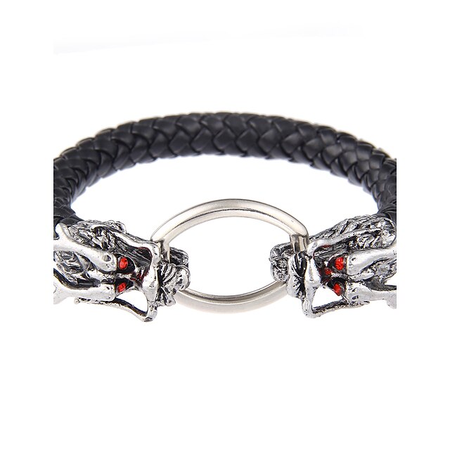  Homens Mulheres Pele Luxo Bracelete - Luxo Vintage Natureza Formato Circular Preto Pulseiras Para Festa Compras Esporte